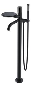 Смеситель Boheme STICK 129-BB для ванны напольный BLACK c ручкой DIMOND