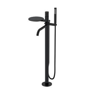 Смеситель Boheme STICK 129-BB.4 для ванны напольный BLACK c ручкой SPIRALE