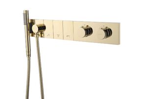 Смеситель Boheme ZODIAC THERMO с ручным душем GOLD 133-SYS-G цвет золото глянцевое