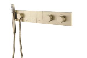 Смеситель Boheme ZODIAC THERMO с ручным душем MATT GOLD 133-SYS-MG цвет матовое золото
