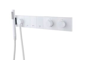 Смеситель Boheme ZODIAC THERMO с ручным душем MATT WHITE 133-SYS-MW цвет белый матовый