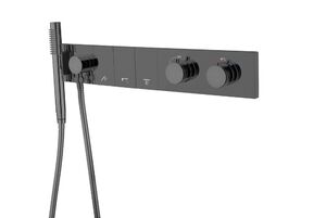 Смеситель Boheme ZODIAC THERMO с ручным душем SHINE GUN METAL 133-SYS-SGM цвет вороненая сталь