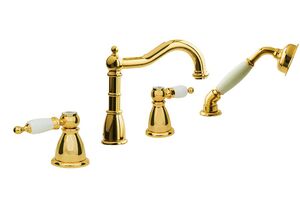 Смеситель на борт ванны Boheme Tradizionale Oro цвет золото 395