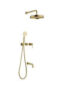 Смеситель Boheme встроенный + верхний + ручной душ + излив, ETERNA GOLD 174-2-G цвет золото глянцевое