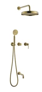Смеситель Boheme встроенный + верхний + ручной душ + излив, ETERNA MATT GOLD 174-2-MG цвет матовое золото