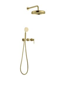 Смеситель Boheme встроенный + верхний+ ручной душ, ETERNA GOLD 174-G цвет золото глянцевое