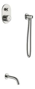 Смеситель Boheme встроенный + излив + держатель лейки + шланг TECH Nikel Brush 154-NB цвет никель