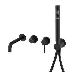 Смеситель для ванны встроенный Boheme Qubic 464-3-B Черный матовый