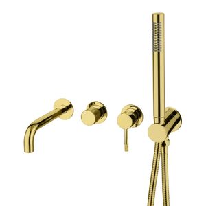 Смеситель для ванны встроенный Boheme Qubic 464-3-G Золото