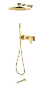 Смеситель Boheme встроенный для душа с верхней лейкой и изливом SPECTRE Matt Gold 454-2-MG цвет матовое золото