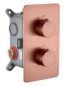 Смеситель Boheme встроенный с термостатом 2-х проходной CELL COPPER BRUSHED 134-2-CB цвет медь