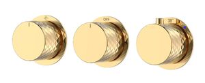 Смеситель Boheme встроенный с термостатом STICK DIAMOND GOLD 3-проходной 124-T-3-G.1 цвет золото глянцевое