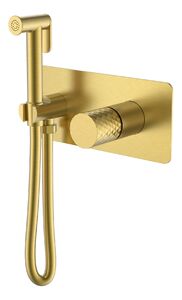Гигиенический душ со смесителем Boheme Stick 127-MG Mat Gold c ручкой DIAMOND