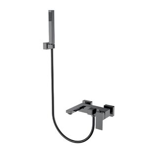 Смеситель для ванны с душем Boheme Qubic Shinny Gun Metal 473-SGM