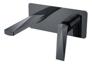 Смеситель для раковины Boheme из стены вороненая сталь, серый Shine 375-SGM