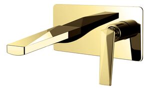 Смеситель для раковины из стены Boheme Venturo 385 цвет золото 
