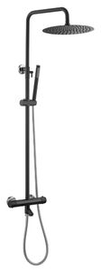 Душевая система c термостатом Boheme Uno 468-T-BCR Black Chrome с изливом