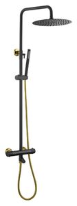 Душевая система c термостатом Boheme Uno 468-T-BG Black Gold с изливом