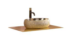 Стеклянная столешница 81 см Armadi Art 853-080-G золото