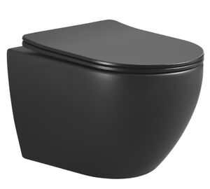 Унитаз подвесной Boheme Nero 961-SET-B цвет Черный матовый с сиденьем Микролифт