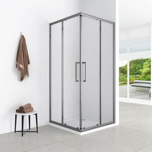 Душевой уголок Loranto 120x80x190 прозрачное стекло 6 мм, профиль серый матовый (CS-AB01GG-128)