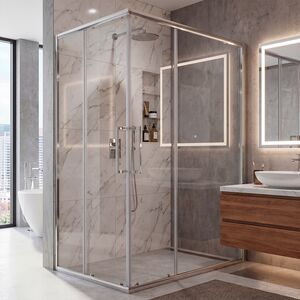 Душевой уголок Loranto 120x80x190 прозрачное стекло 6 мм, профиль хром (CS-AB01C-128)