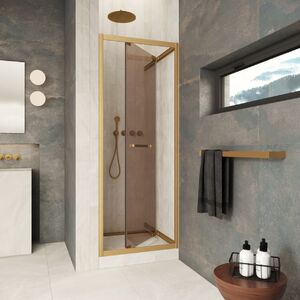 Душевая дверь Vegas-glass Z Inside 60 03 05 стекло бронза, профиль золото матовое, 60х200 см. Размер регулировки 59-61 см.