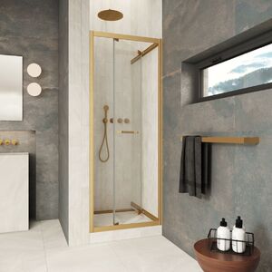 Душевая дверь Vegas-glass Z Inside 70 03 01 стекло прозрачное, профиль золото матовое, 70х200 см. Размер регулировки 69-71 см.