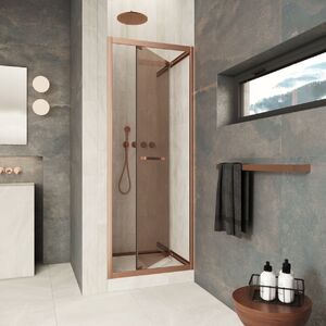 Душевая дверь Vegas-glass Z Inside 80 12 05 стекло бронза, профиль медь, 80х200 см. Размер регулировки 79-81 см.