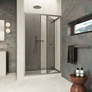 Душевая дверь Vegas-glass ZP Inside 110 11 07 стекло графит, профиль оружейная сталь, 110х200 см. Размер регулировки 109-111 см.