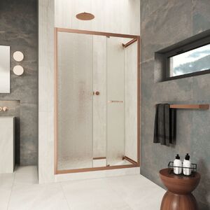 Душевая дверь Vegas-glass ZP Inside 130 12 02 стекло шиншилла, профиль медь, 130х200 см. Размер регулировки 129-131 см.
