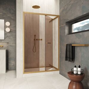 Душевая дверь Vegas-glass ZP Inside 130 03 05 стекло бронза, профиль золото матовое, 130х200 см. Размер регулировки 129-131 см.