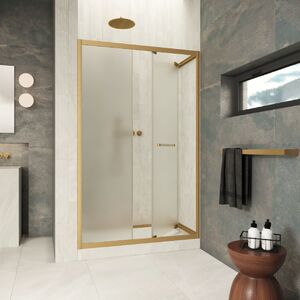 Душевая дверь Vegas-glass ZP Inside 160 03 10 стекло сатин, профиль золото матовое, 160х200 см. Размер регулировки 159-161 см.