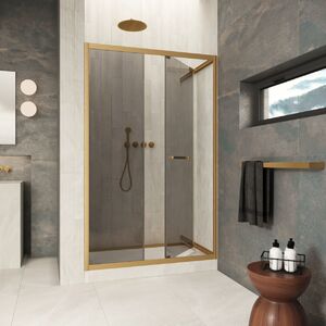 Душевая дверь Vegas-glass ZP Inside 160 03 07 стекло графит, профиль золото матовое, 160х200 см. Размер регулировки 159-161 см.
