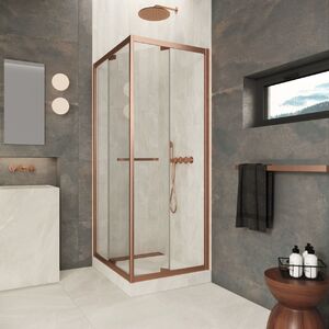 Душевой уголок Vegas-glass Z+ZPV Inside 70*100 12 01 стекло прозрачное, профиль медь, 70х100 см