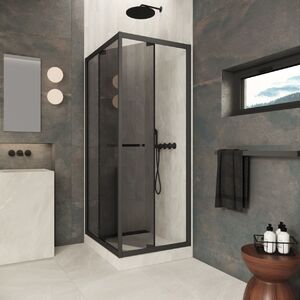 Душевой уголок Vegas-glass Z+ZPV Inside 80*90 02M 07 стекло графит, профиль черный матовый, 80х90 см