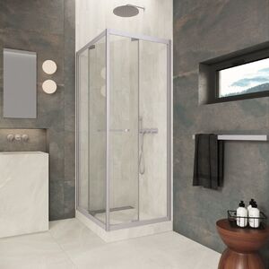 Душевой уголок Vegas-glass Z+ZPV Inside 90*100 07 01 стекло прозрачное, профиль матовый хром, 90х100 см
