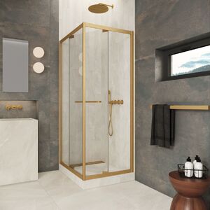 Душевой уголок Vegas-glass Z+ZPV Inside 90*100 03 01 стекло прозрачное, профиль золото матовое, 90х100 см