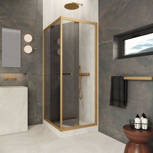 Душевой уголок Vegas-glass Z+ZPV Inside 90*100 03 07 стекло графит, профиль золото матовое, 90х100 см