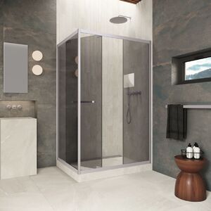 Душевой уголок Vegas-glass ZP+ZPV Inside 100*80 07 07 стекло графит, профиль матовый хром, 100х80 см