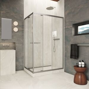 Душевой уголок Vegas-glass ZP+ZPV Inside 100*80 11 01 стекло прозрачное, профиль оружейная сталь, 100х80 см