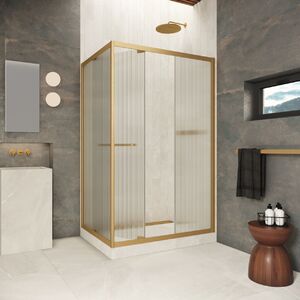 Душевой уголок Vegas-glass ZP+ZPV Inside 100*90 03 Moru стекло Moru, профиль золото матовое, 100х90 см