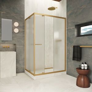 Душевой уголок Vegas-glass ZP+ZPV Inside 100*100 03 10 стекло сатин, профиль золото матовое, 100х100 см
