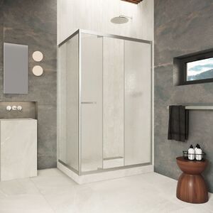 Душевой уголок Vegas-glass ZP+ZPV Inside 110*80 04 02 стекло шиншилла, профиль никель, 110х80 см