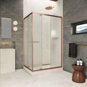 Душевой уголок Vegas-glass ZP+ZPV Inside 110*90 12 10 стекло сатин, профиль медь, 110х90 см