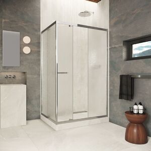 Душевой уголок Vegas-glass ZP+ZPV Inside 120*90 08 02 стекло шиншилла, профиль глянцевый хром, 120х90 см
