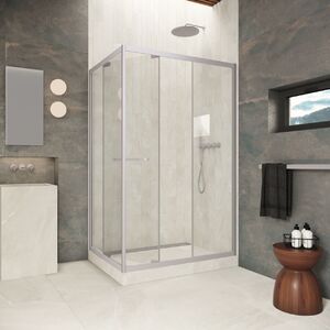 Душевой уголок Vegas-glass ZP+ZPV Inside 130*90 07 01 стекло прозрачное, профиль матовый хром, 130х90 см