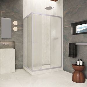 Душевой уголок Vegas-glass ZP+ZPV Inside 140*90 07 02 стекло шиншилла, профиль матовый хром, 140х90 см