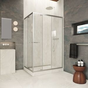 Душевой уголок Vegas-glass ZP+ZPV Inside 150*100 04 01 стекло прозрачное, профиль никель, 150х100 см