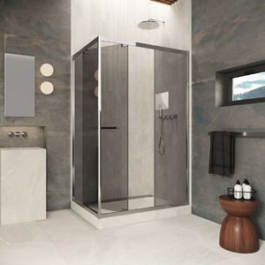 Душевой уголок Vegas-glass ZP+ZPV Inside 150*100 08 07 стекло графит, профиль глянцевый хром, 150х100 см